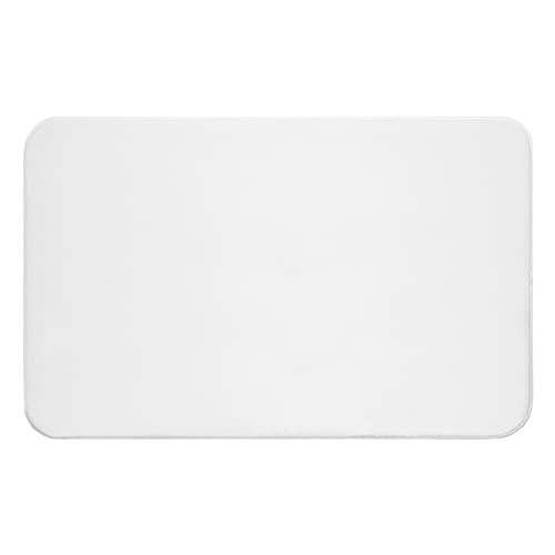 American Soft Linen 21x32 Fluffy Foamed Slip Reducer Bath Rug, Machine Washable Area Bath Mat Rugs for Bathroom, White - color: Bright White, style: 21x32" Fluffy Foamed Bath Mat