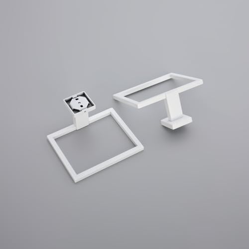 GERZWY Bathroom Towel Ring Stainless Steel Hand Towel Holder for Bath Kitchen Wall Mounted, White - color: White