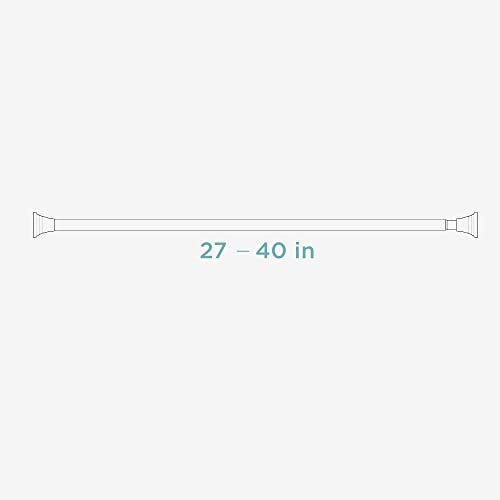 Zenna Home Tension Shower Curtain Rod, Chrome, 27 to 40 Inches – Premium Steel Adjustable Shower Curtain Rod for Bathroom, Easy No Drill Install – Rust Resistant Spring Tension Shower Curtain Bar - color: Chrome, size: 27" to 40" (Stall Size)