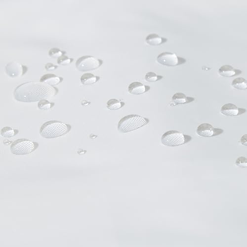 Amazon Basics Bathroom Shower Curtain, Water Repellent Fabric with Weighted Hem, Grommets & Hooks, Machine Washable, 72"x72", White - color: White, size: 72"W x 72"L (Pack of 1), style: Curtain