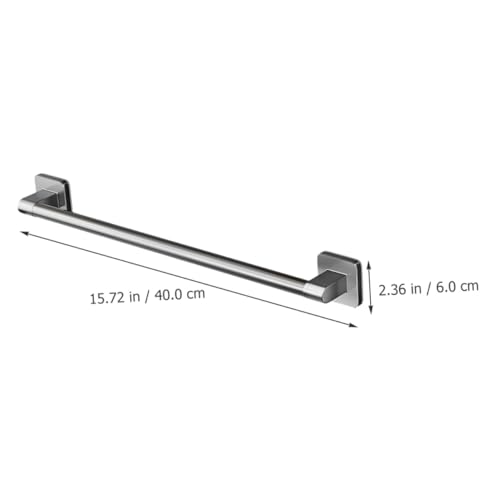 Ipetboom Self-Adhesive Bathroom Towel Bar Wall Mount Rack No Drilling Towel Hanging Rack Bathroom Storage Organizer Gray
