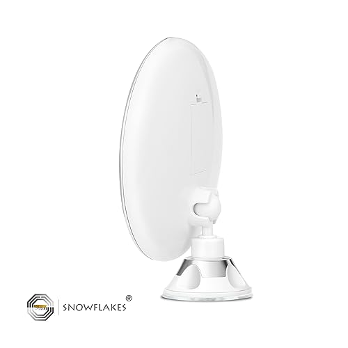 Snowflakes 10x Magnifying Lighted Makeup Mirror with Lights, Suction Cups, and 360° Swivel – Touch Control, 3 Light Modes – Ideal for Home, Bathroom Vanity, and Travel
