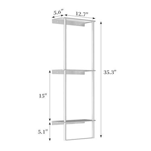 Bethom Towel Racks for Bathroom, 3Tier Towel Storage Rack, Brushed Nickel | Towel Rack for Bathroom with Shelf & Towel Bar, SUS304 Stainless Steel Rustproof, Easy to Install, Keeps Towels Tidy - color: Brushed Nickel-a