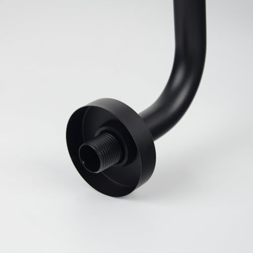 Shower Extension Arm, S shaped shower arm with Flange,Stainless Steel 13 Inch High Rise Shower Head Extender Arm,Matte Black,10Z3MK - color: Matte Black, style: S Shaped