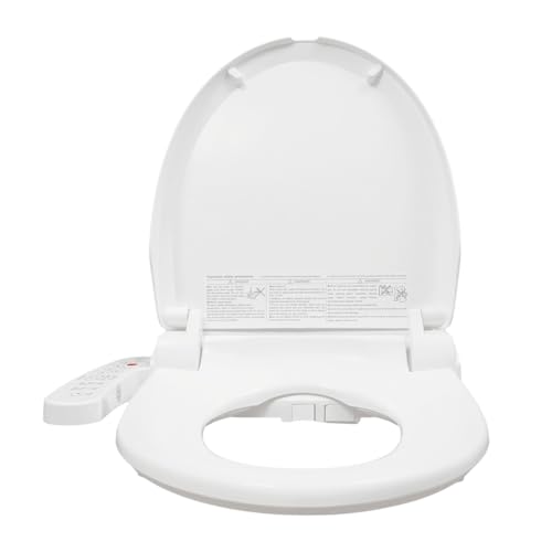 Electric Bidet Toilet Seat, Smart Heated Toilet Seat with Remote Control, Round Bidet Seat with Warm Water, Dryer, Turbo Wash, Feminine Washing, Night Light, Bidet Attachment for Toilet
