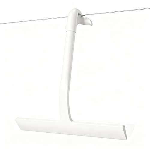 Shower Squeegee for Glass Doors, All-One-Piece Silicone Shower Squeegee with Hook Design for Easy Hanging and Cleaning (White) - color: White