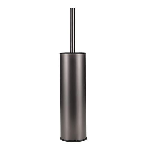 Toilet Brush and Holder Set Premium Material Toilet Bowl Cleaner Free Standing Toilet Bowl Brush and Holder 1pack Gun Grey - color: Gun Grey