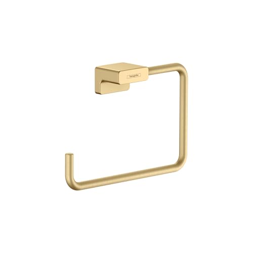 hansgrohe AddStoris Modern Towel Ring in Brushed Gold Optic, 41754250 - color: Brushed Gold Optic