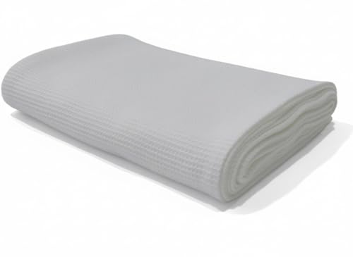 Waffle Bath Towel, 30.5x58 INCHES, 100% Natural Organic Cotton, GOTS Certified Super ABSORBANT & Quick Dry, NO SOFTENERS, Environment Friendly (White) - color: White