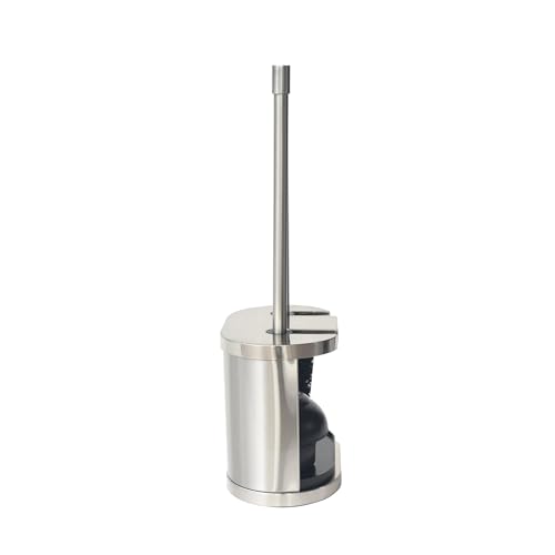 Metal Toilet Bowl Brush and Plunger Set, Brushed Nickel