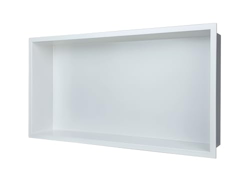 24"x12" Shower Niche Insert Tile Ready ,Stainless Steel Recessed Shower Caddy ,Bathroom remodel,Matte White ( 24 x 12 in) - color: White, size: 12 * 24 in