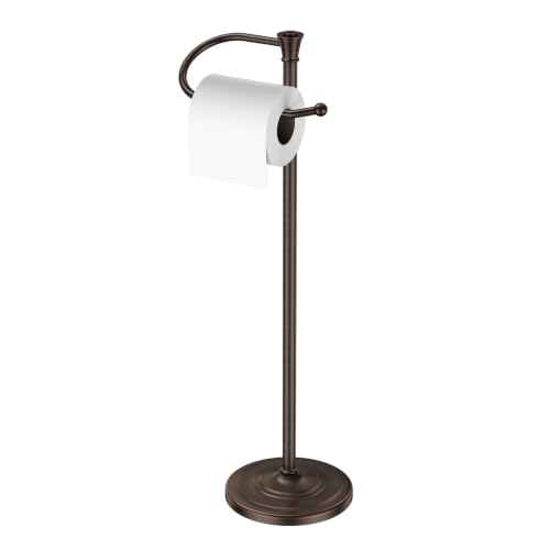 Toilet Paper Holder Free Standing, 25” H Stainless Steel Oil Rubbed Bronze Toilet Paper Stand, Weighted Base Floor Tissue Roll Holder for Bathroom,Toilet Roll Stand - color: Oil Rubbed Bronze