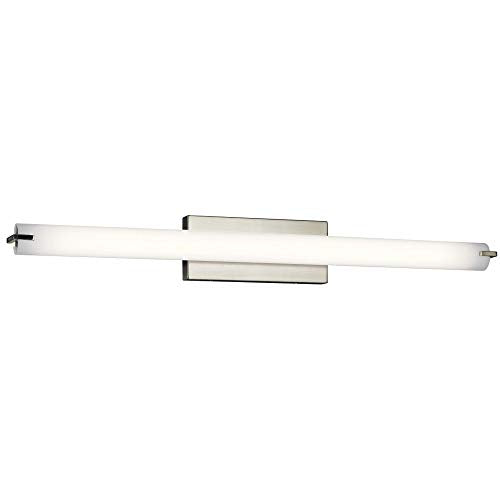 Kichler 11150NILED LED Linear Bath Vanity in Brushed Nickel, 37.25" | LED bath bar with white acrylic diffuser for bathroom mirrors (37.25"), 11150NILED - size: Medium