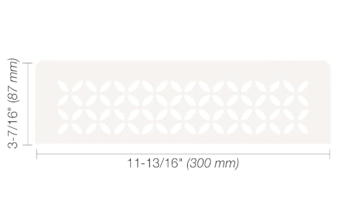 Schluter Rectangular Shelf for Prefabricated Kerdi Board SN/-SNLT Niches | 4mm Thick, Floral Design, Aluminum Material, Matte White Finish - SNS1D5MBW