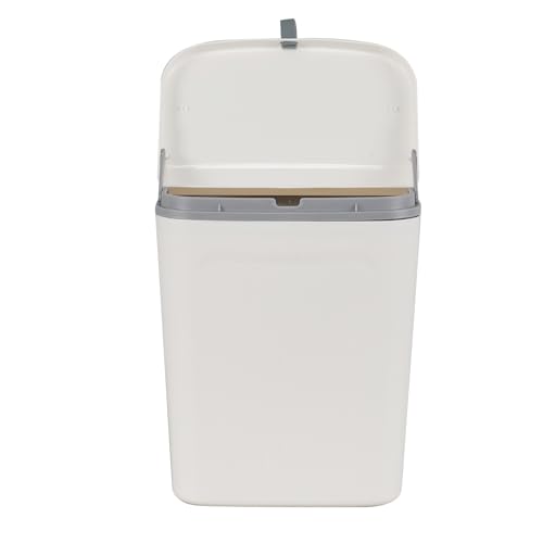 Zopnny Hanging Trash Can with Lid, 3.2 Gallon Under Sink Waste Bin | 12L Small Garbage Can for Cabinet Door or Wall Mount, Kitchen Compost Bin for Food Waste, White, 1 Pack