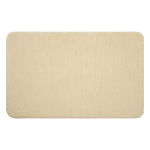 American Soft Linen 21x32 Fluffy Foamed Slip Reducer Bath Rug, Machine Washable Area Bath Mat Rugs for Bathroom, Beige - color: Beige, style: 21x32" Fluffy Foamed Bath Mat