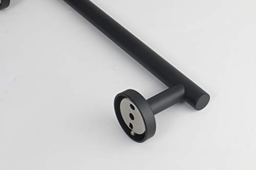 TocTen Bath Towel Bar - Thicken SUS304 Stainless Steel Bathroom Towel Holder, Towel Rod for Bathroom Heavy Duty Wall Mounted Towel Rack Hanger (12IN, Black) - color: Black, size: 12IN