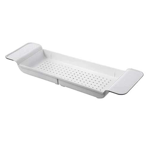 Expandable Bathtub Tray Adjustable Bathtub Storage Shelf Holder For Book Wine Phone Multifunctional Bathroom Tub Rack