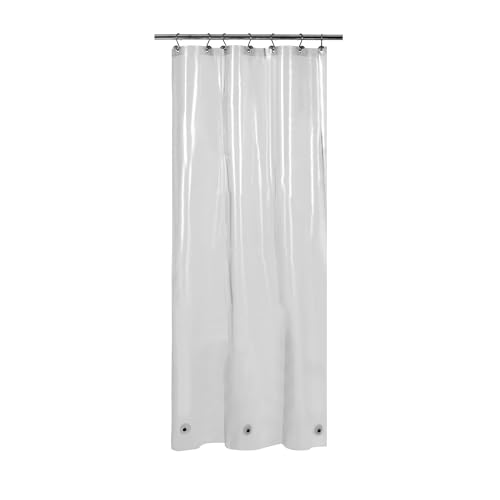 Barossa Design Clear Black Stall Shower Curtain Liner 36x 72 | Waterproof PEVA, 3 Bottom Magnets, Metal Grommets, Lightweight Plastic Shower Liner 36 x 72 Inches for Small Bathroom Stall - color: Black Clear, size: 36"W x 72"L (Pack of 1)