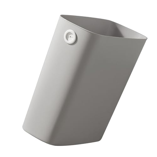 PP 4 Gallon Slim Open Top Trash Can, Plastic Wastebasket with Holding Hole, Space-Saving Garbage Container for Bathroom, Office, Bedroom, Kitchen (Warm) - color: Warm
