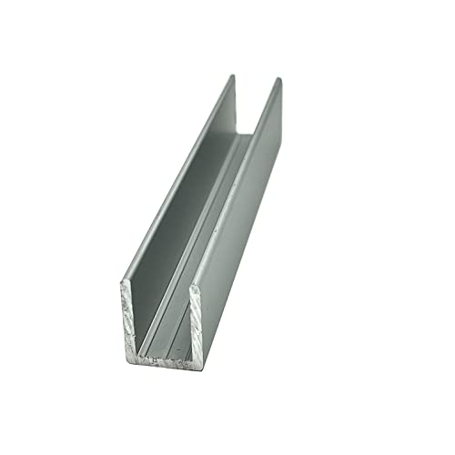 Brixwell SDCD38A-CCP4 Satin Anodized 3/8" Fixed Panel Shower Door Deep U-Channel 4 inch Sample - color: Satin Anodized, size: 4 Inch - Sample