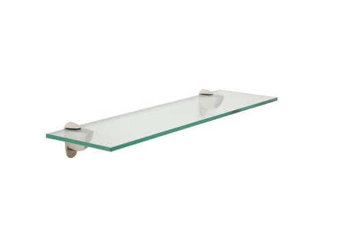 Spancraft 10" x 30" Brushed Steel Heron Glass Shelf - color: Brushed Steel, size: 10" x 30"