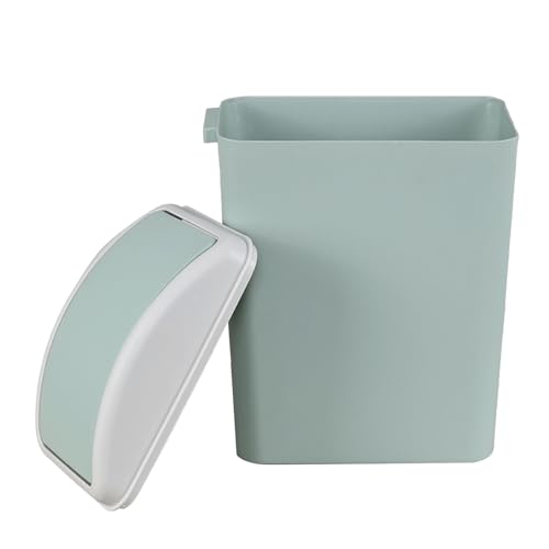 4.2 Gallon Compact Plastic Bathroom Trash Can (Green) | Swing Kitchen Garbage Bin, Space-Saving Design for Home, Bedroom, Office - color: Green