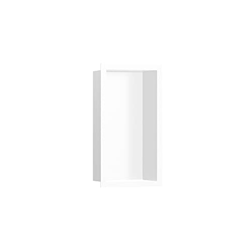 hansgrohe XtraStoris Individual Recessed Wall Niche Matte White with Design Frame 12"x 6"x 4" in Matte White, 56096700 - color: Matte White