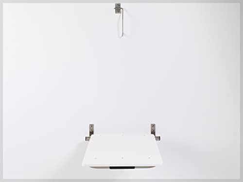 Bathtub Seat for Seniors & Adults - Folding Wall Mount Bench / ADA Bathroom Safety Assist / 304 Stainless Steel / HDP High-Density Polymer / 32" x 15"