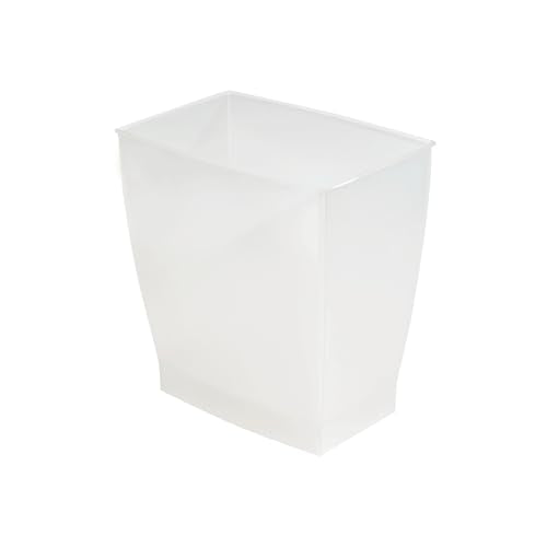 iDesign Small Plastic Bathroom Trash Can, Slim Rectangle, 2-Pack, Frost | Bedroom, Office, Dorm
