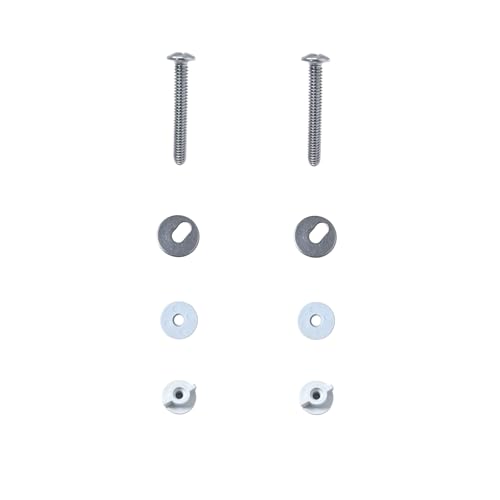 M6 Toilet seat Hinge Screw, 1/4 inch Toilet Bolt with Washer and nut, Bottom Fixing for 2 piece Toilet Bowl - color: White, size: M6