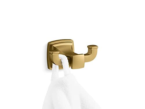 Kohler 27411-2MB Riff® Double Robe Hook, Vibrant Brushed Moderne Brass - color: Vibrant Brushed Moderne Brass, style: Robe Hook