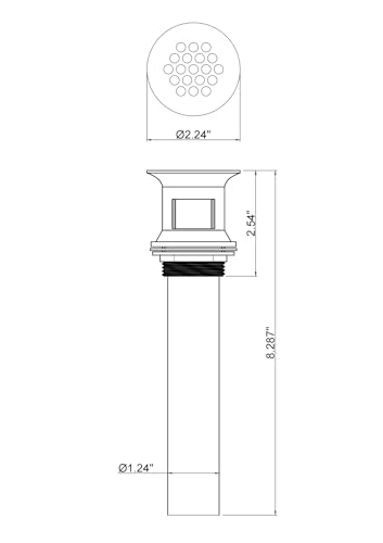 ZM Brass Grid Drain Strainer Assembly 1-1/4 Inch with Overflow Chrome | Grid Drain