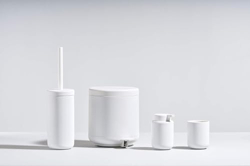 ZONE DENMARK Nova One Toothbrush Mug | Sleek and Modern Bathroom Accessory | Revitalize Your Daily Routine with Scandinavian Elegance and Practicality Unite in This Soft Touch Coating (White) - color: White, size: L:H:10.3cmD:8.3cm