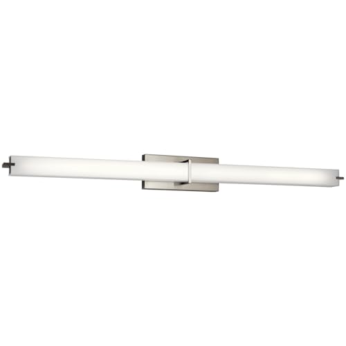 Kichler 11148NILED LED Linear Bath, Brushed Nickel | Integrated LED vanity light with white acrylic diffuser (49.25" x 4.75"), 11148NILED - size: 49.25" W x 4.75" H x 49.25" L