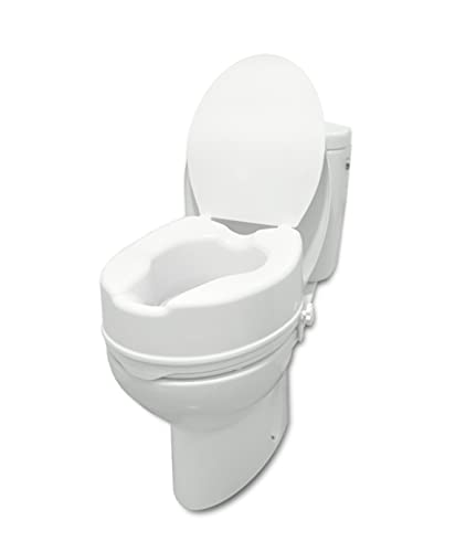 PEPE Mobility Raised Toilet Seat with Lid for Elderly 6" High | Fits Round and Elongated up to 15" Wide, Commode Seat with Sturdy Brackets, Medical Aid - color: 6 Inch