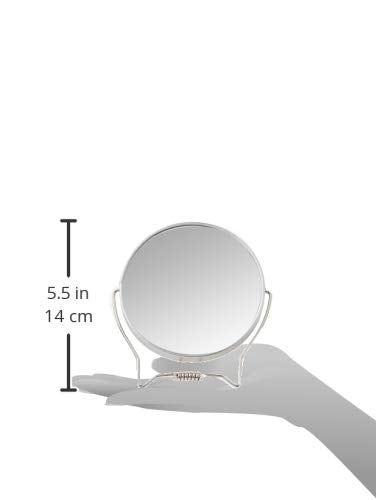 Goody Two-Sided Makeup Mirror with Stand - 1X and 3X Dual Sided Magnification - Lightweight & Portable Table Top Magnifying Vanity Mirror - size: 7.1"L x 5.1"W (Pack of 1), style: 2-Sided Mirror