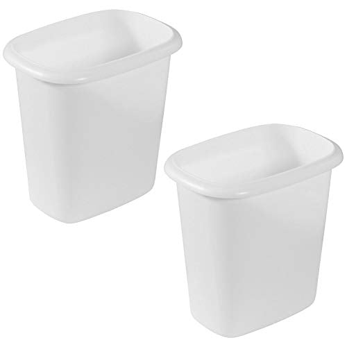 Rubbermaid 6 Quart 1.5 Gallon Traditionally Shaped Heavy Duty Lightweight Bedroom, Bathroom, and Office Wastebasket Trash Can (2 Pack) - size: 2 Pack