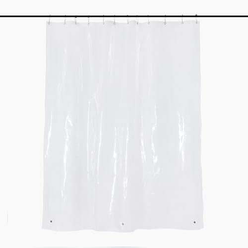 DKNY Clear Shower Curtain Liner 70 x 72 Polyethylene with Gold Grommets - color: Clear/Gold Grommets