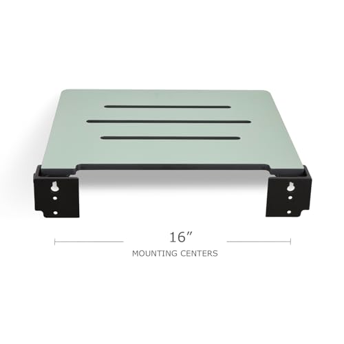 18 inch Silhouette Slimline Folding Wall Mount Shower Bench Seat, Sea Green Seat with Matte Black Frame - color: Sea Green Seat With Matte Black Frame