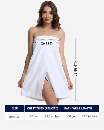 Lightweight Waffle Bath Towel Wraps for Women after Shower | Soft, Knee Length, Adjustable Closure, Thin Robe Body Bathrobes with Pocket for Spa, Gym, Sauna, Beach & Pool - color: 3 Pack Bath Robe After Shower for Women White