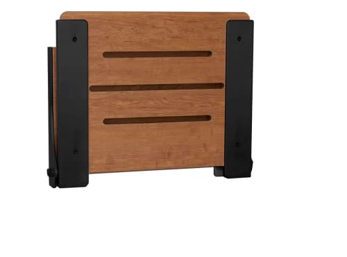 Seachrome Silhouette Folding Wall Mount Shower Bench Seat, Rustic Teak Seat with Matte Black Frame (SHAF-185155-PRTS-S-MB) - color: Rustic Teak Seat With Matte Black Frame