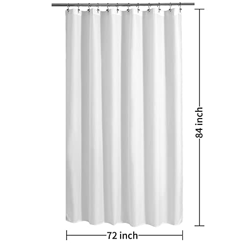 ALYVIA SPRING Extra Long Waterproof Fabric Shower Curtain Liner White 72x84 | 2 Magnets, Soft Cloth & Hotel Quality, Machine Washable, Light-Weight, Extra Long Size - color: White, size: 72"W x 84"L (Pack of 1)