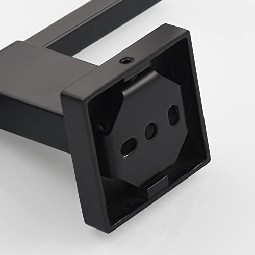 Black Hand Towel Holder Stainless Steel Square Towel Ring for Bathroom Wall Mount, SBH239B - color: Black