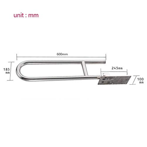 Grab Bars Handle Safety Support Hand Rails Grab Bar Stainless Steel U Type Foldable Handrail Rust Proof Polished Handle No-Slip Barrier-Free Bathroom Handrail Safety Handrail Toilet Rails for Elderly