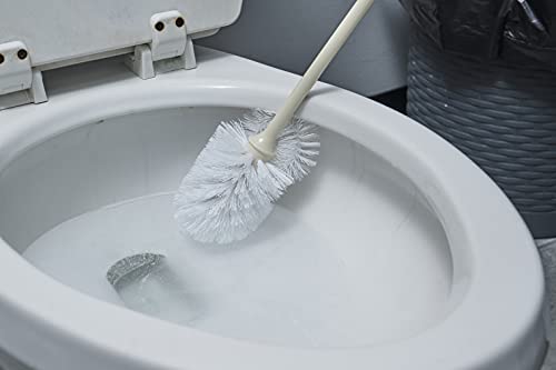 Toilet Bowl Brushes with Lip Beige, Multi Pack Toilet Brush Scrub Under Rim, Bathroom Cleaner Scrubber, Heavy Duty Bristles Scrub Brush (3) - size: 3 Pack