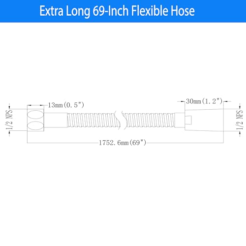 69 Inches Shower Hose,304 Stainless Steel Metal Shower Hose Attachment for Hand Held Shower Head,Shower Hose Extra Long, Brushed Nickle
