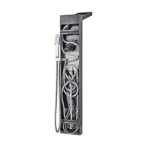 Led Shower Panel Tower System Digital Display Shower Column Stainless Steel Shower Panel System, Shower System with Shower Head, Handheld Shower, Body Jets, Tub Spout,Brushed,Brushed Nickel - color: Brushed Nickel