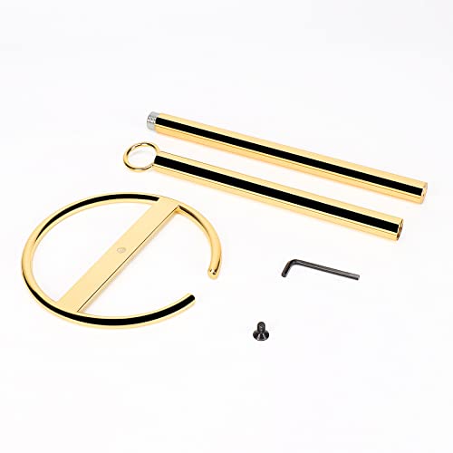 NearMoon Bath Toilet Paper Holder Stand, Freestanding Tissue Paper Storage with Reserve, Space Toilet 4 Rolls Holder for Bathroom/Kitchen Countertop-All Metal (1 Pack, Chrome Gold) - color: Chrome Gold