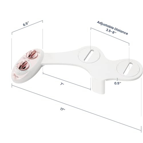 LUXE Bidet NEO 120 - Bidet Attachment for Toilet Seat, Rose Gold | Non-Electric, Single Nozzle, Self-Cleaning, Adjustable Water Pressure, Rear Wash - color: Rose Gold